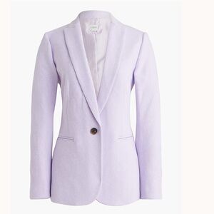 J.Crew Factory Herringbone one-button blazer Light purple Size 4P Cotton Linen